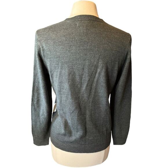 Croft & Barrow Argyle Blue Gray White Cardigan Sweater Women’s Petite Small - Picture 4 of 6